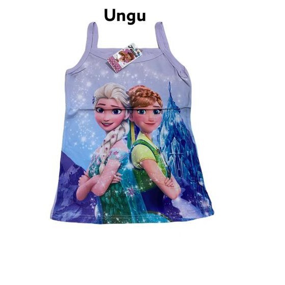 TANKTOP anak Perempuan Motif Frozen TALI KECIL- Tenktop balita umur 2 s/d 10 Tahun - Kaos Dalam Anak