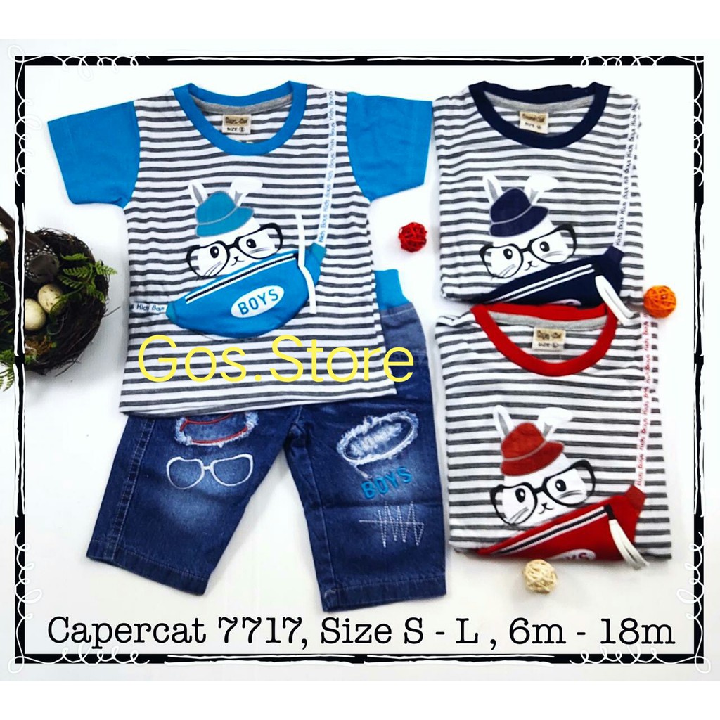 gos SETELAN KAOS JEANS PJG baju anak cowok lucu