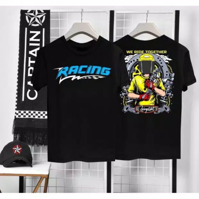 fourfashion - Kaos Pria Kaos Distro RACING TOGETHER Black BC107