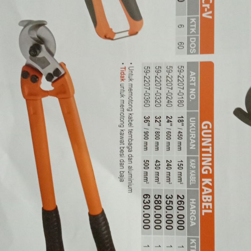

gunting kabel ukuran 36" merek aldo