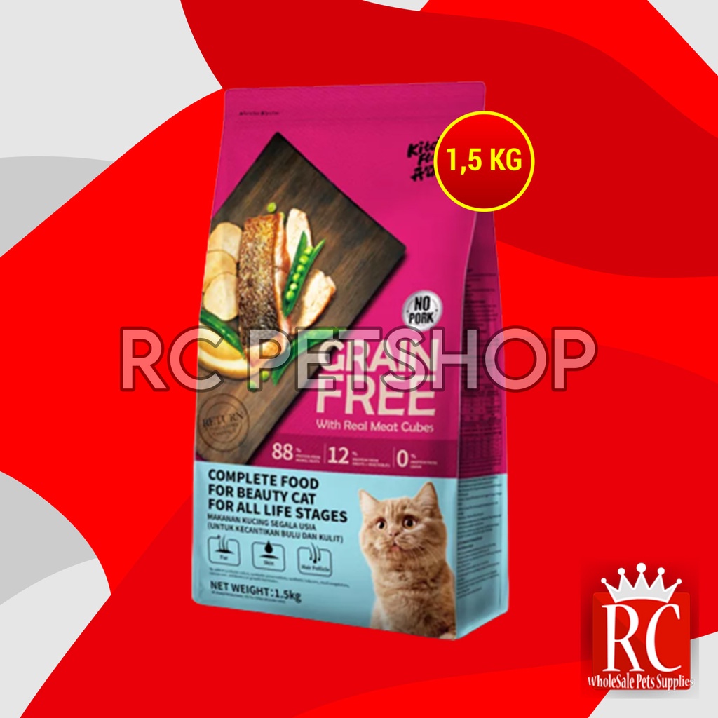 Kitchen Flavour Beauty Cat Food adult Makanan Kucing Bulu Hair 1.5 KG