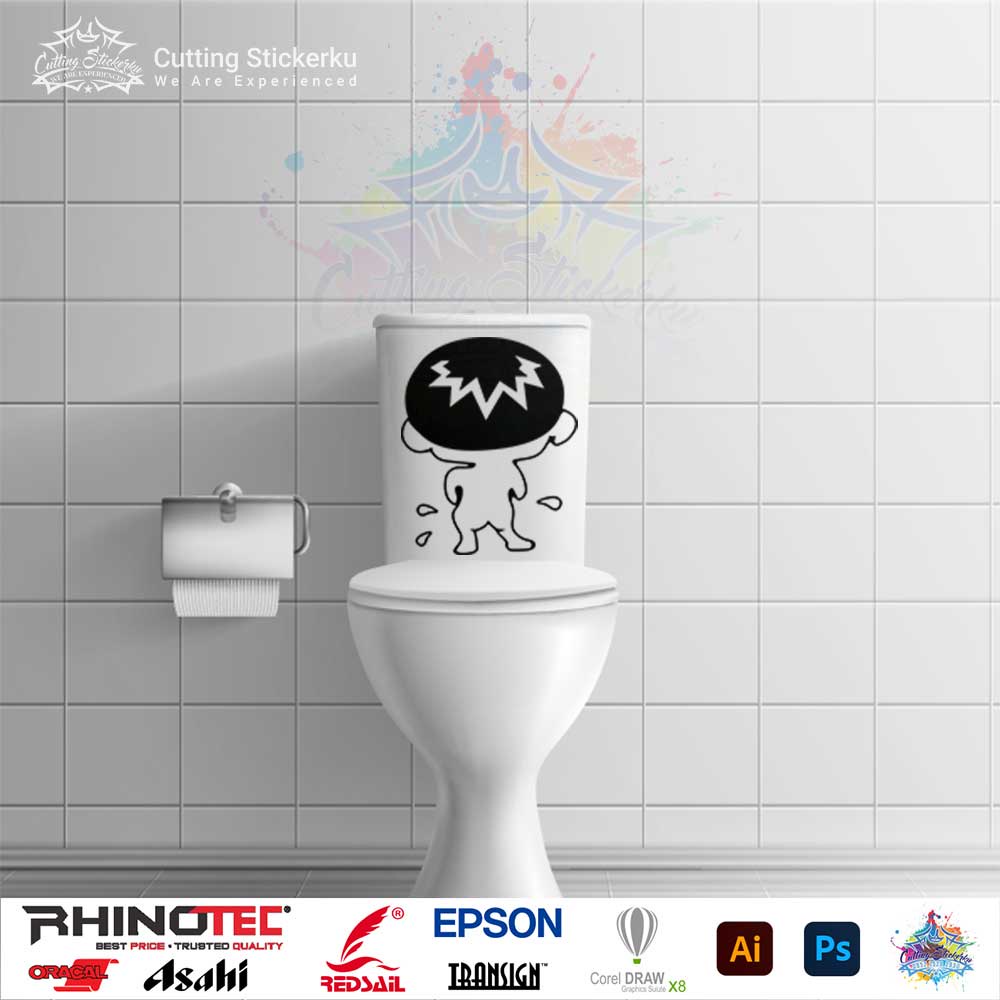 Cutting Stiker Closet Lucu Variasi Dekorasi Hiasan Sticker Timbul Keren Nyala Cermin Kamar Mandi Shower Kaca Bagus Murah Tahan Air Rumah Tangga Minion Monster Tutup WC Toilet Tank