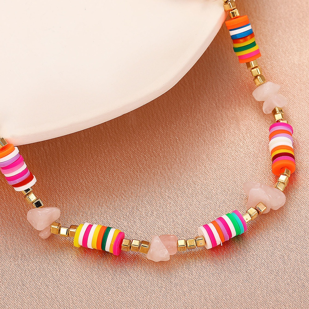 New Bohemian Clay Necklaces Creative Personality Gravel Stitching Necklace Female Fashion Gifts Trendy