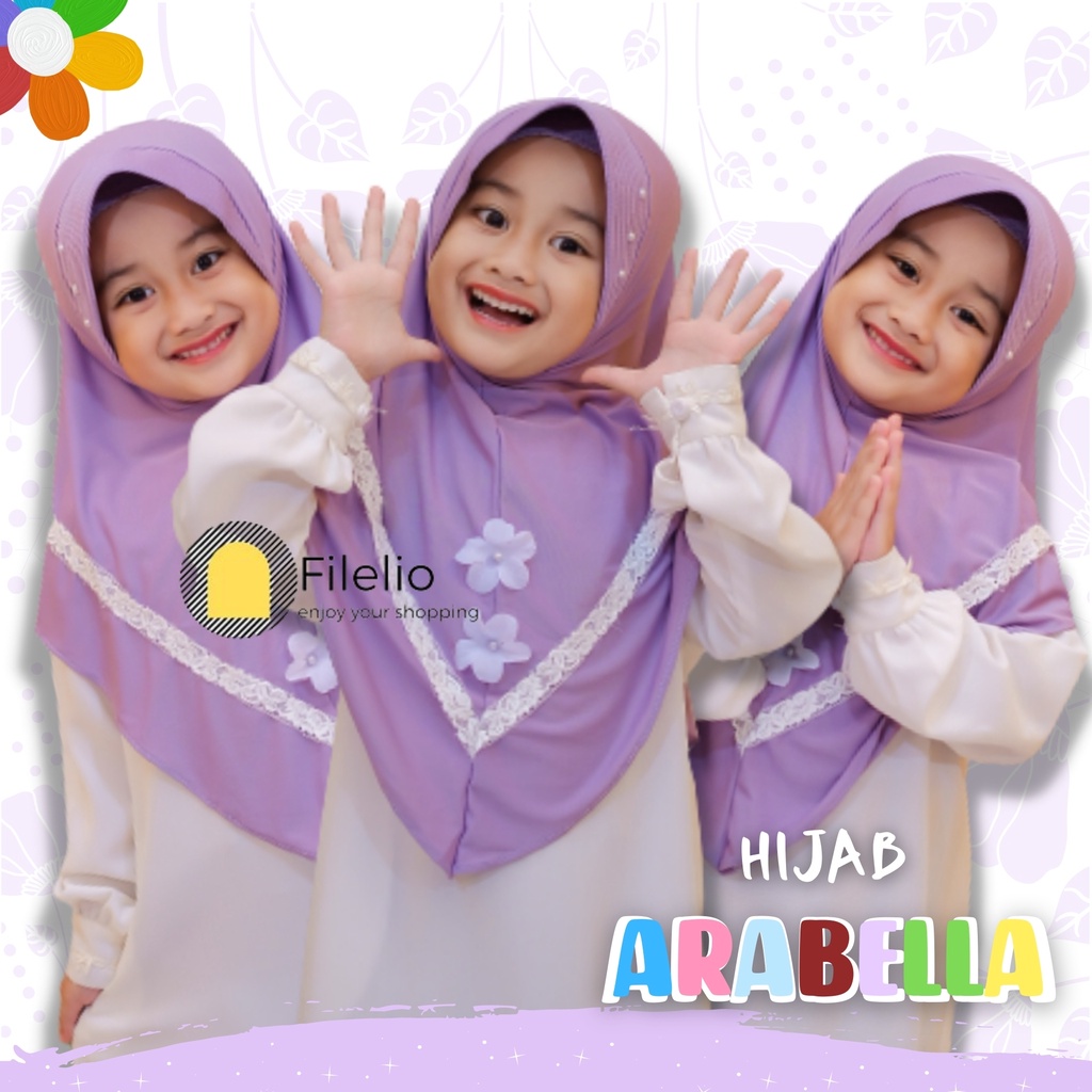 Kerudung Anak TK MURAH ARABELLA VARIASI BUNGA / Jilbab Anak Terbaru / Hijab Anak Murah / Fashion Anak / Kado Ultah