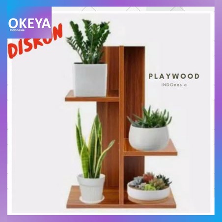 Cuci Gudang  Rak Bunga Meja Mini 3 Susun / Rak Bunga Minimalis / Standing Planter Pot Bunga /