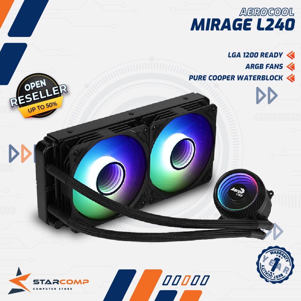 Aerocool Mirage L240 240mm ARGB AIO Liquid CPU Cooler L 240