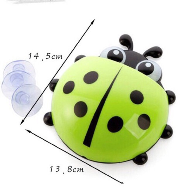 LBO032 LadyBug Toothbrush / Tempat Odol dan Sikat Gigi Motif Kumbang