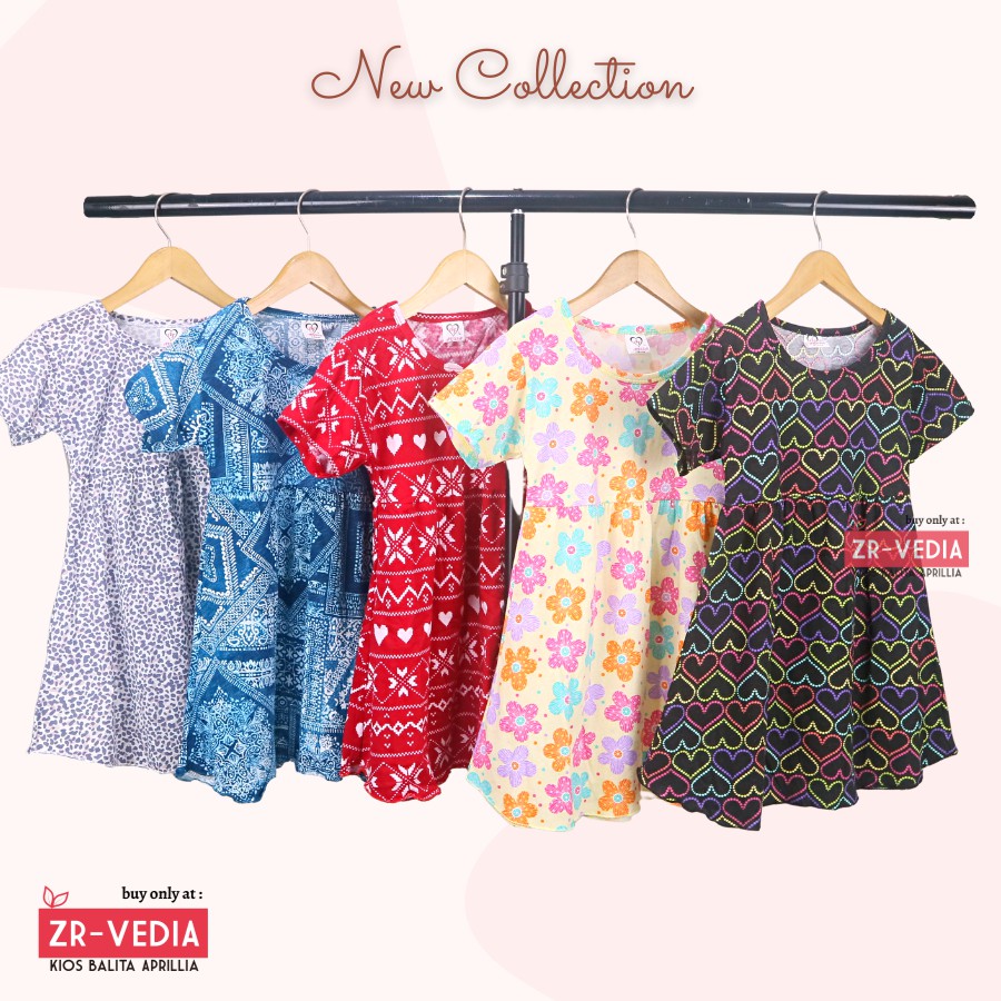 Dress Thalia 4-5 Tahun / Kaos Harian Dres Lengan Baju Tidur Balita Anak Perempuan Adem Cewek Murah