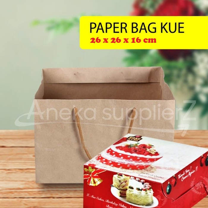

Paper Bag Kue Cake Box | 26x26x16 cm (10 PC)