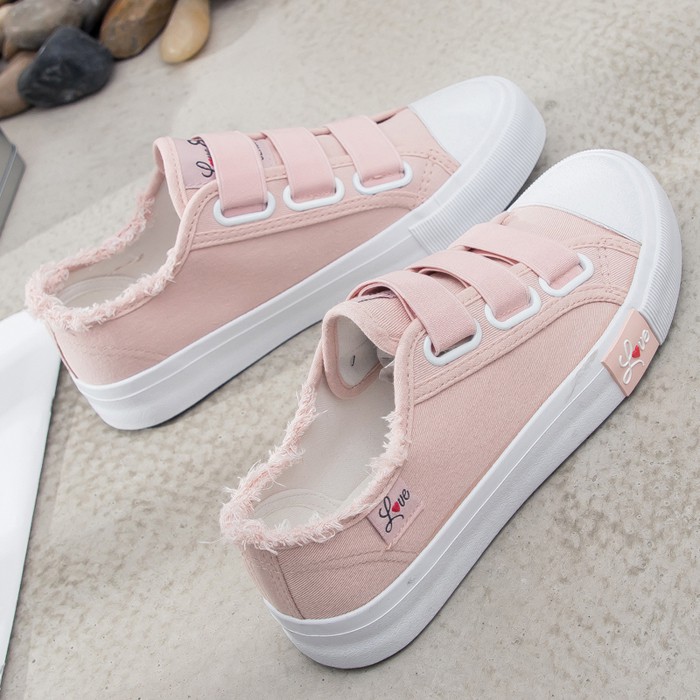 SNEAKER 0082 SEPATU KANVAS PUTIH WANITA / SNEAKER TANPA TALI TERBARU-5