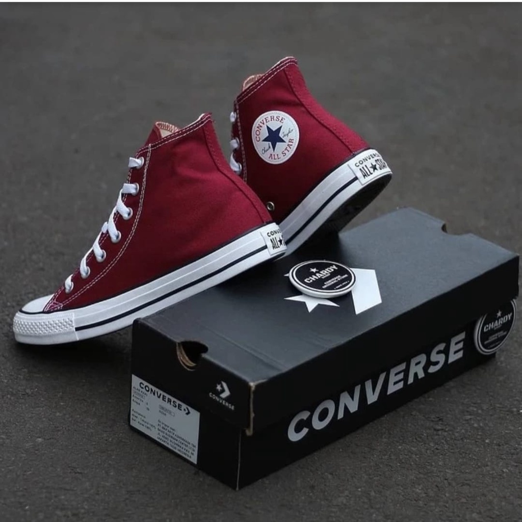 SEPATU SNEAKERS CASUAL PRIA WANITA CONVERSE_15 ALL STAR CLASSIC MAROON HIGHT TERMURAH