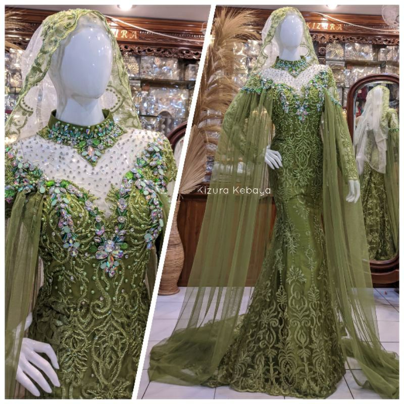 Kebaya Dress Pengantin Wedding Dress  Mewah / Duyung Standar Jumbo