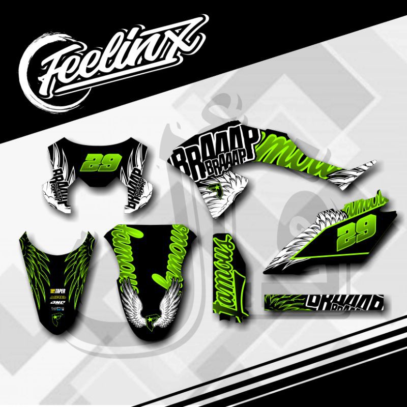DECAL KLX 150 BF BRAAP HIJAU