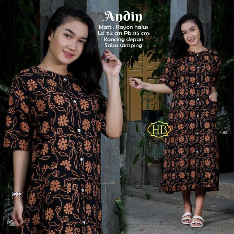 Daster andin motif bunga - Daster murah