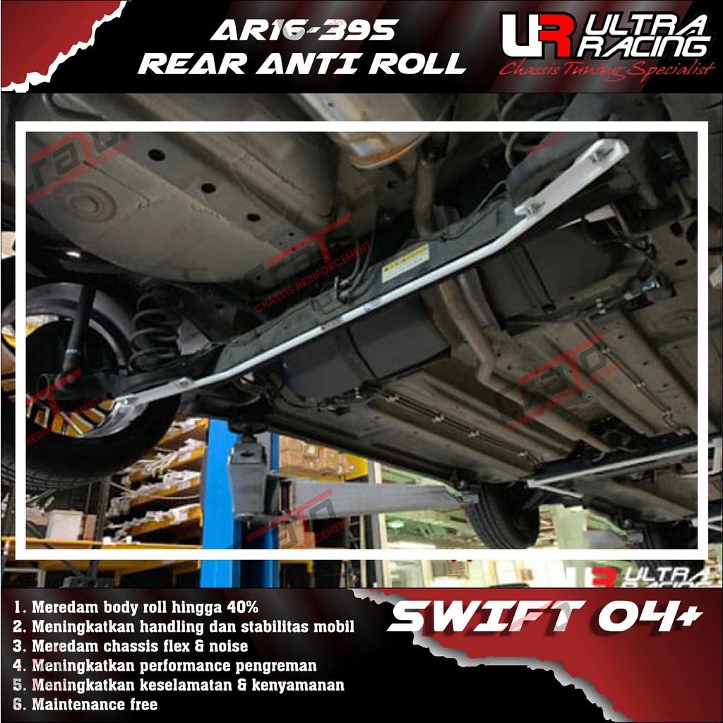 Aksesoris Stabiliser ULTRA RACING Safety Bar - Swaybar - Rear Anti Roll 16MM - Suzuki Swift 04+ 2004