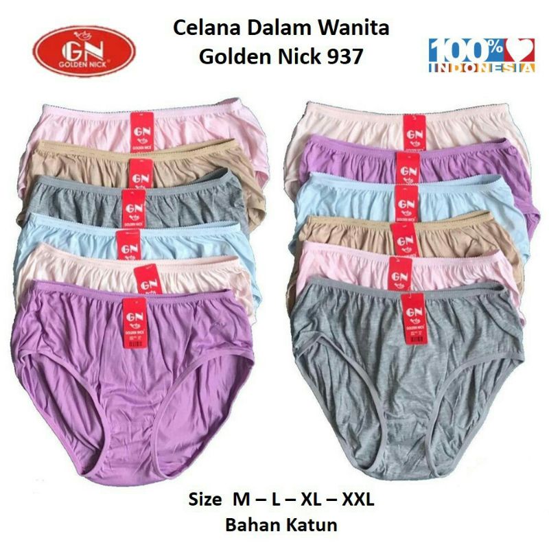 Celana Dalam Wanita Golden Nick warna terang pasta 937