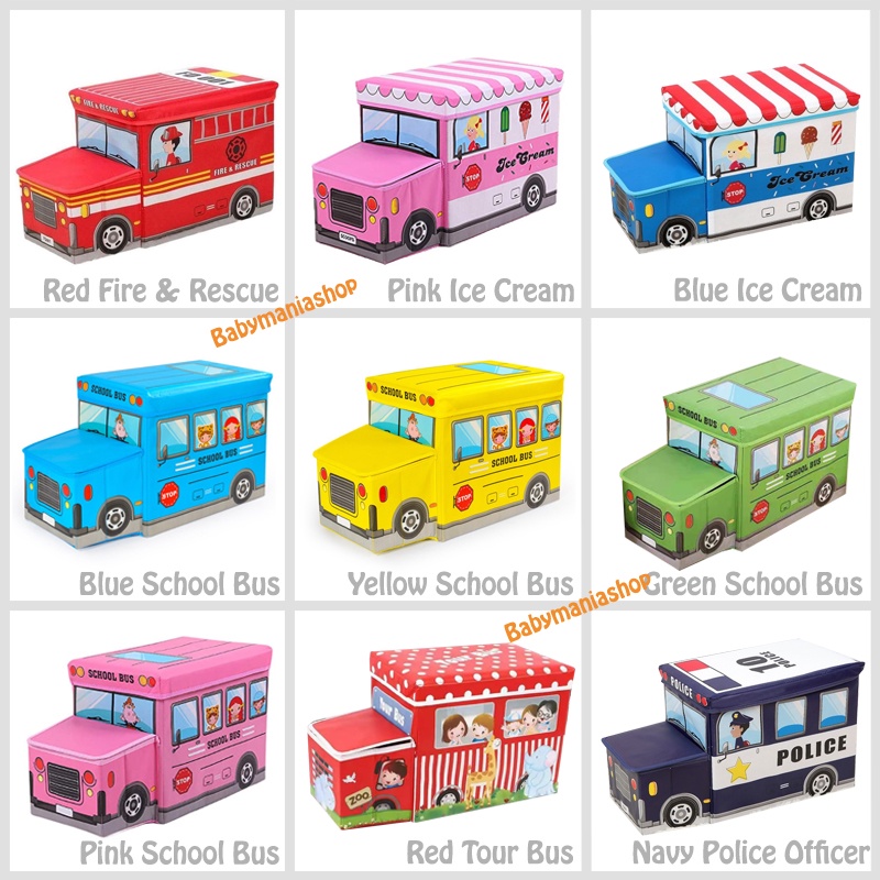 Toy Box Car Bus Storage Box Kotak Mainan Anak Souvenir Ulang Tahun Tempat Mainan Storage Bus Kado