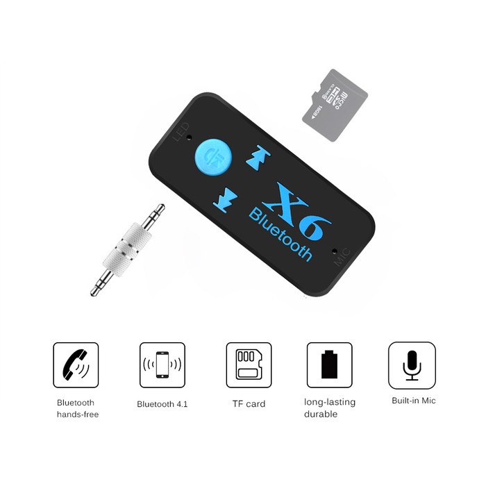 BLUETOOTH AUX AUDIO RECEIVER MOBIL - HQX6 RECEIVER AUDIO MOBIL