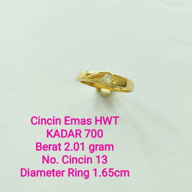 Cincin Emas HWT kadar 700 berat 2.23 gram & 2.25 gram