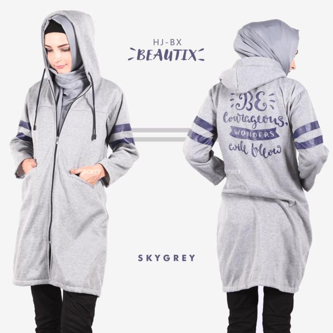 Hijacket BEAUTIX SKYGREY /Jaket Syar'i/Jaket Muslimah/Jaket Cewek