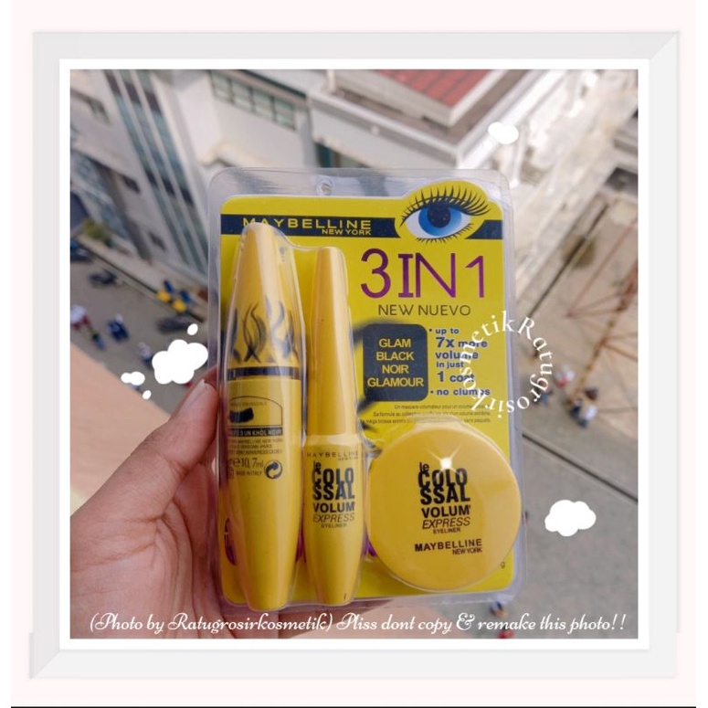 PROMO!!!PAKET 3IN1 NEW NUEVO COLOSSAL VOLUME MAYBELLINE NEW YORK