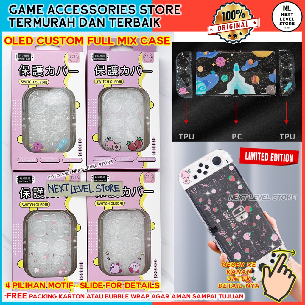Full Mix Crystal Case Nintendo Switch OLED Custom Hard Soft Case - Akitomo - Original