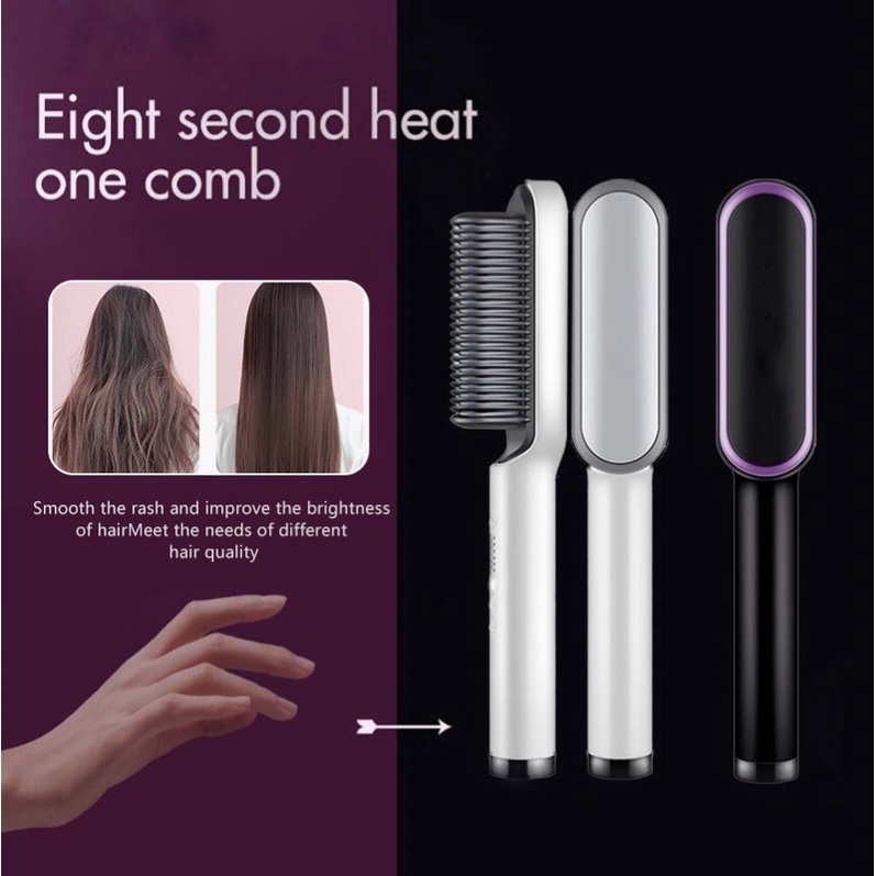 [ BISA COD ] Catok Sisir Pelurus Rambut Hair Straightener Curler 2 in 1 catokan sisir listrik