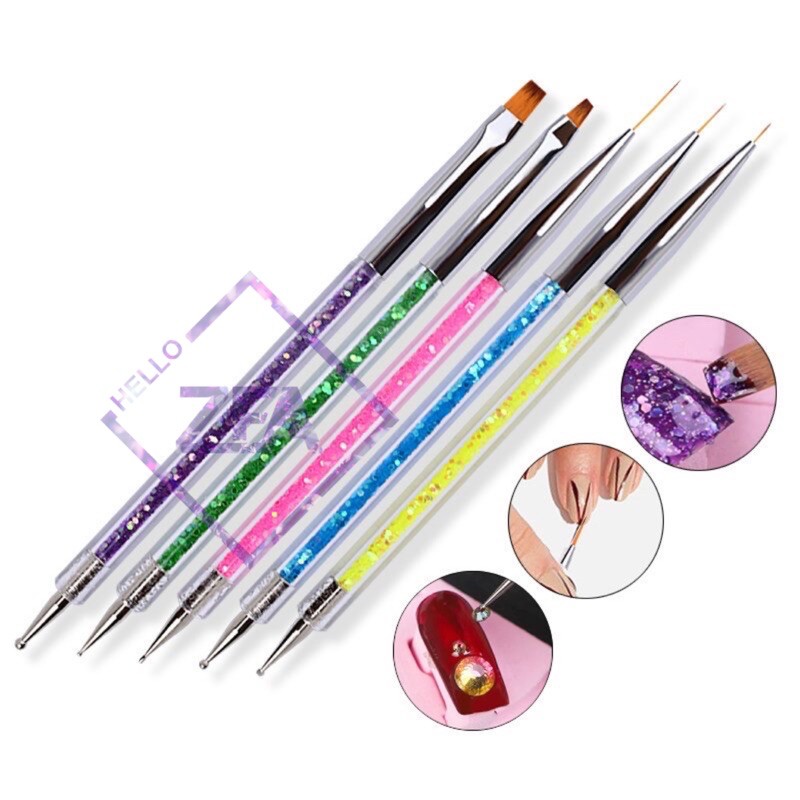 

5 pieces / set point double-headed drill pull line pen sequins uv gel drawing paint brush