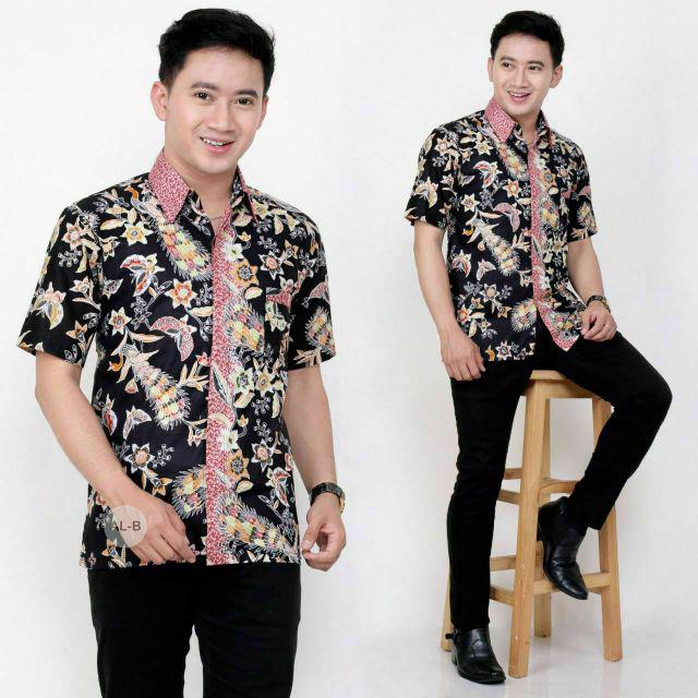 Bswart Batik Hrb026 Kenongo Hem Pendek Padi Pekalongan M L Xl Batik Pria Murah Modern Grosir