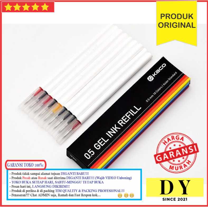 

GARANSI Refill Tinta Pulpen Gel Ink Bolpoin 0.5mm 10 PCS Mix Ink - K1602 Baru Murah