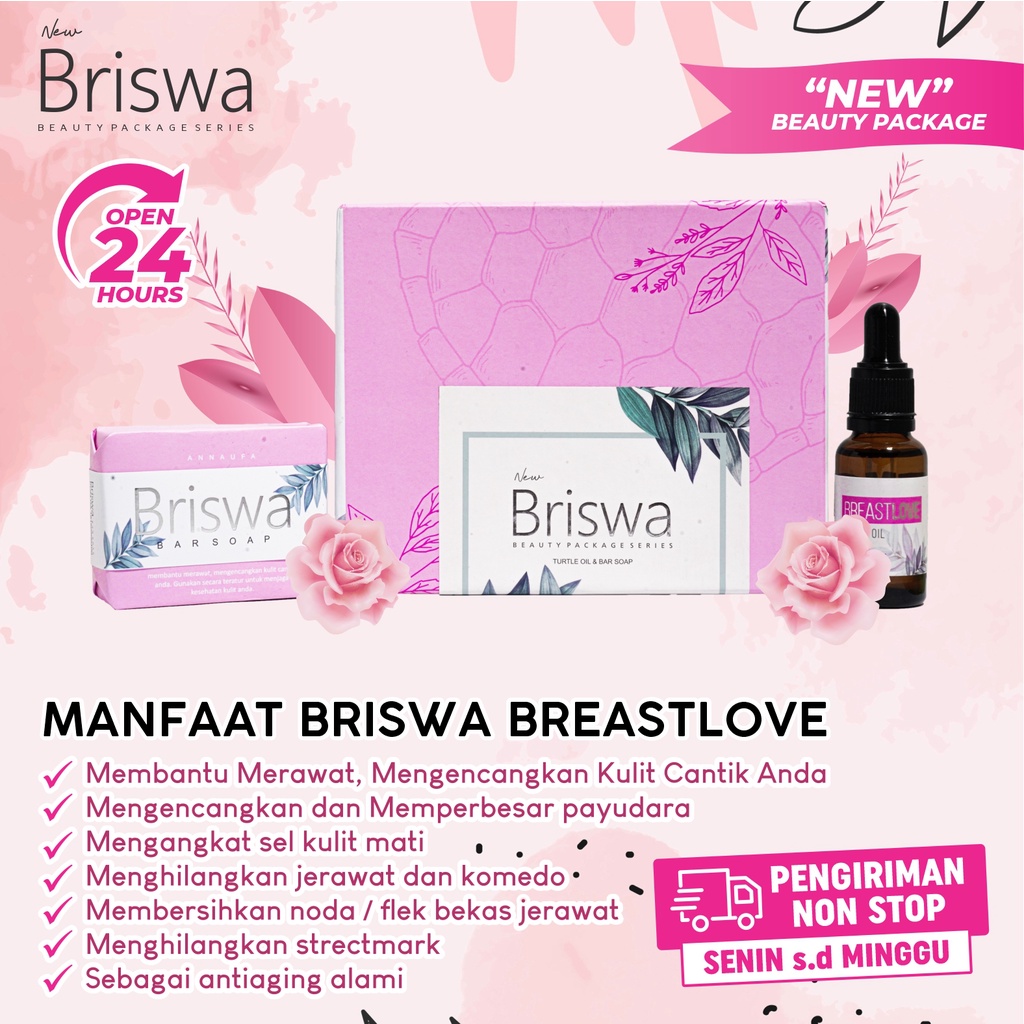 New Briswa - Pembesar Payudara 3x Lebih AMPUH Kencangkan Payudara Bokong Pijat Oles Badan Montok Seksi Cegah Flek Hitam Pasca Jerawat Lembabkan &amp; Haluskan Kulit