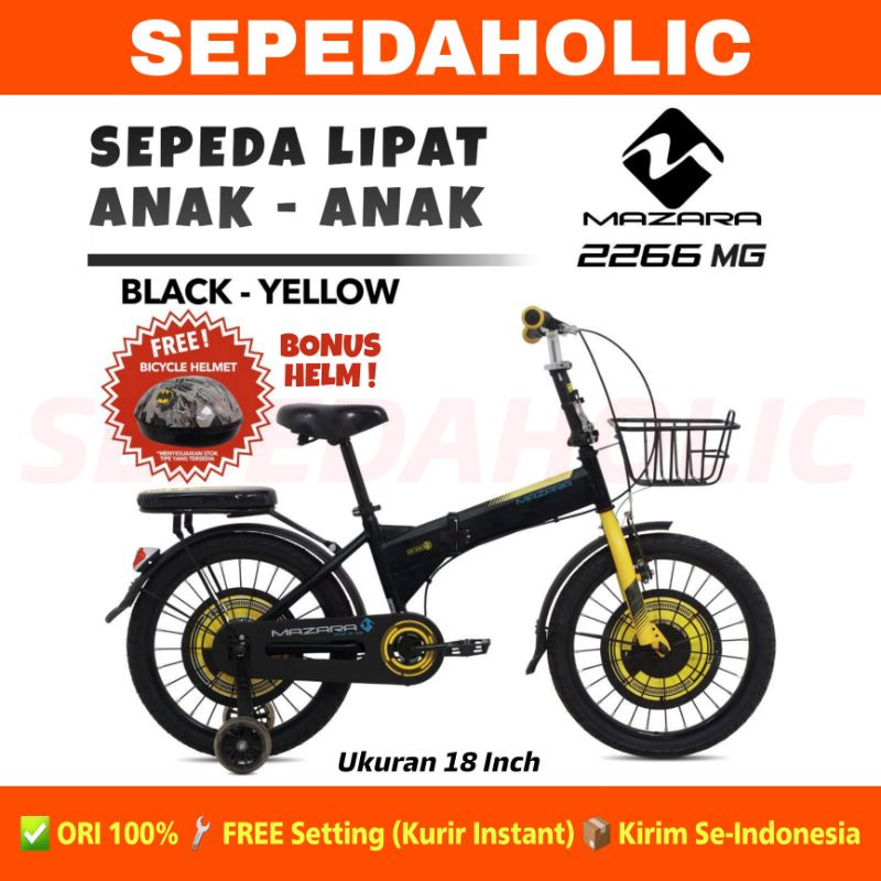 [EKA JAYA SEPEDA] Sepeda Lipat Anak MAZARA 2266 MG Ukuran 16 & 18 Inch Keranjang Keranjang Boncengan