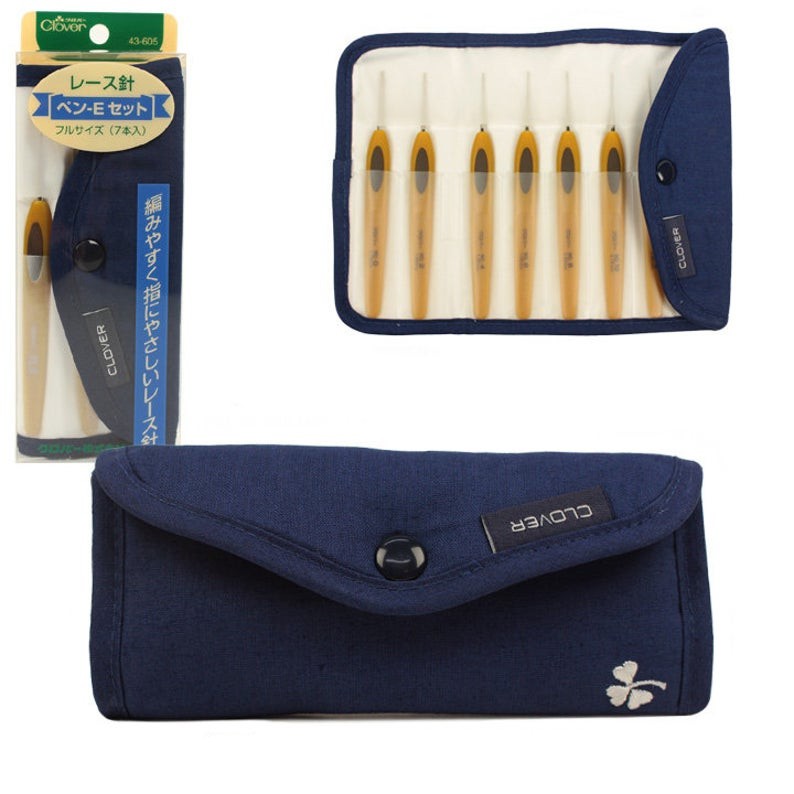 Hakpen / Jarum Rajut Clover Soft Touch Steel / Lace - set