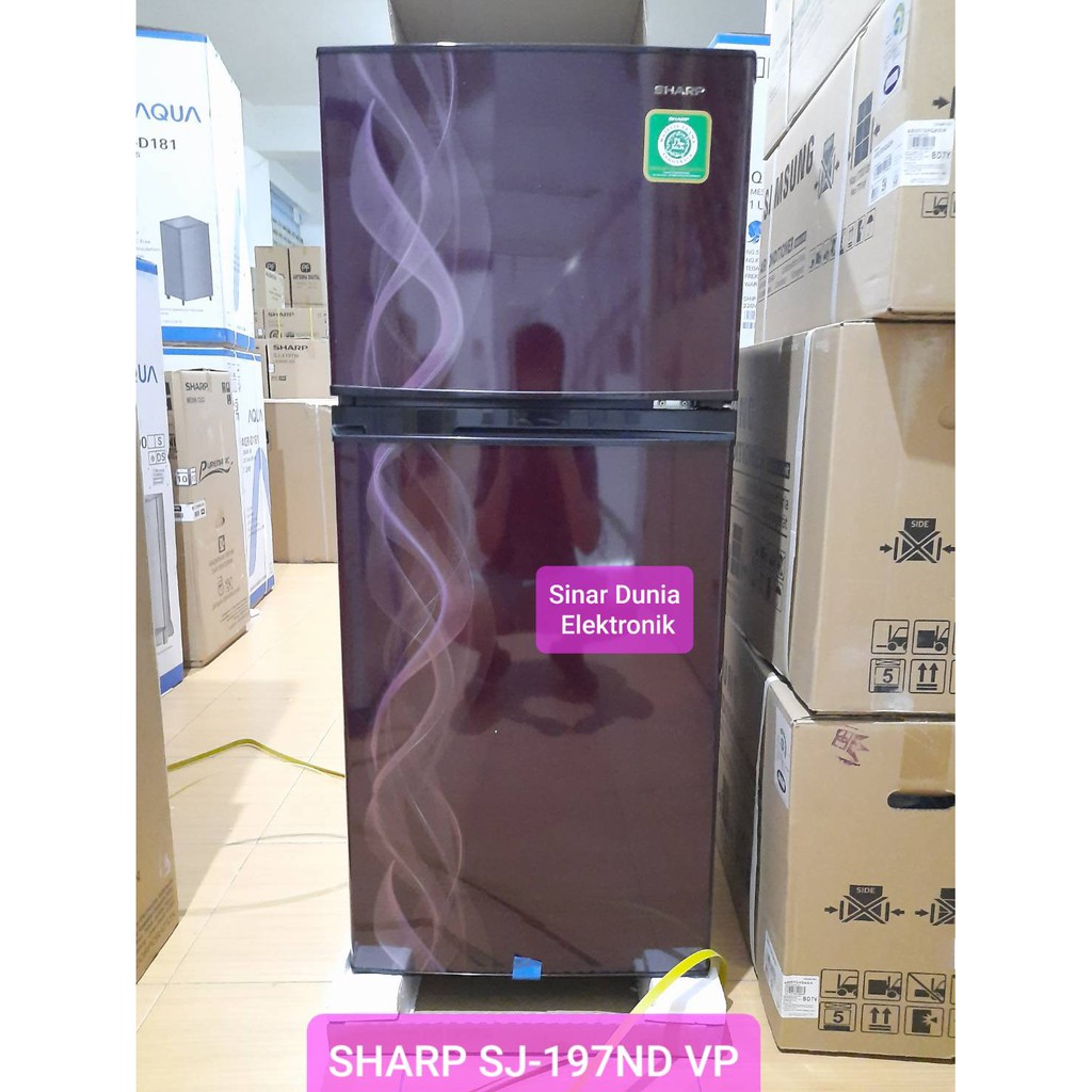 SHARP Kulkas 2 Pintu 172 Liter SJ-197ND VP/VB Aurora Series GARANSI