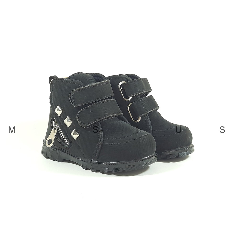 Misius - PIRAMID Sepatu Boots Anak Bahan Lembut Variasi Resleting