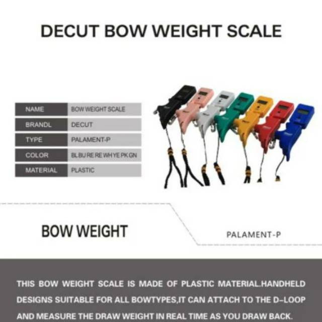DECUT Palament-P Bow Scale - Alat untuk mengukur Draw Weight DW pada Busur Panah Compound - Recurve