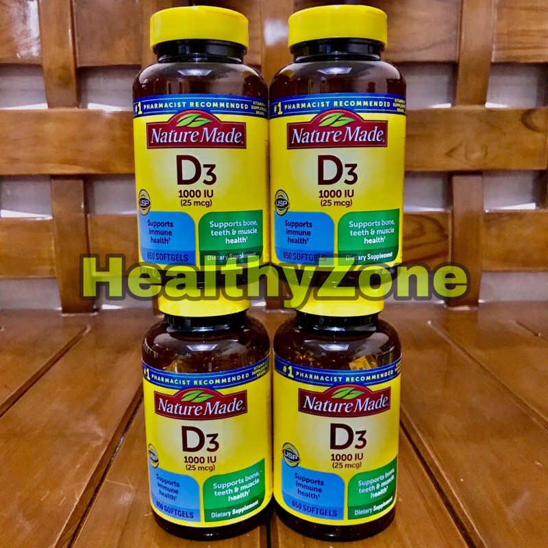 Nature Made Vitamin D3 1000 IU 25 mcg (isi 650 softgel)