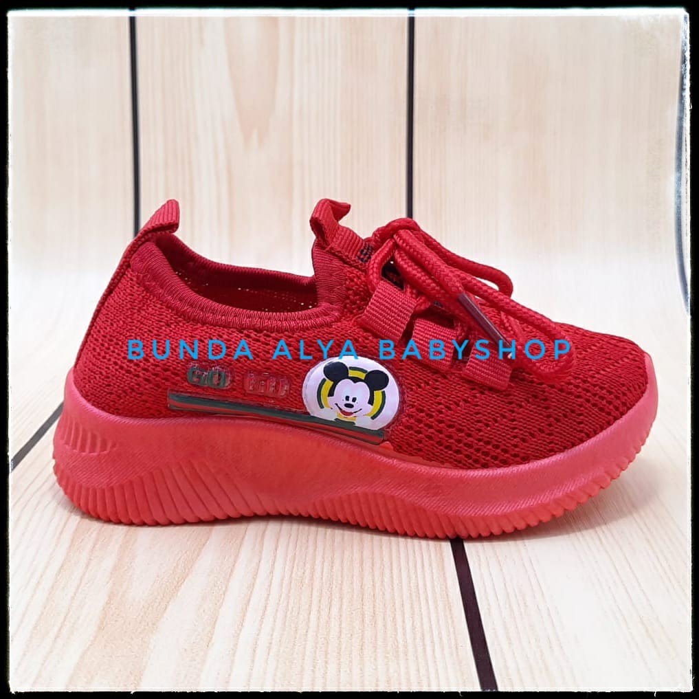 Sepatu Anak Laki Laki IMPORT Usia 2 Tahunan MERAH Elastis - Sepatu Anak Cowok Lentur Size 22 SALE