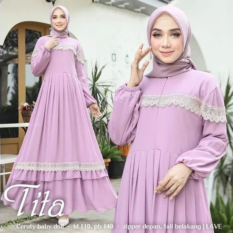 DRESS MUSLIM, baju wanita, baju gamis, dress, gamis, Baju gamis, fashion wanita, Tita Dress B