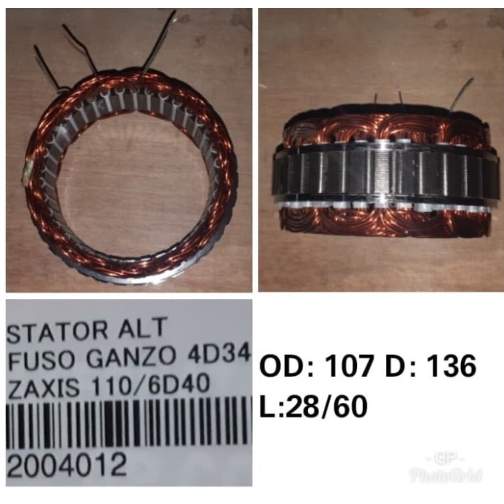 Stator Alternator Ganzo Ganjo 4d34 cat 320 zaxis 110 6d40 2004012