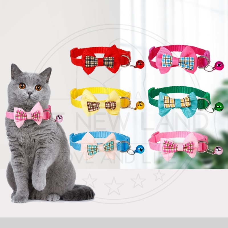 Kalung Kucing ikatan kupu kupu Adjustable Lonceng Cat Collar Aksesoris Hewan Peliharaan