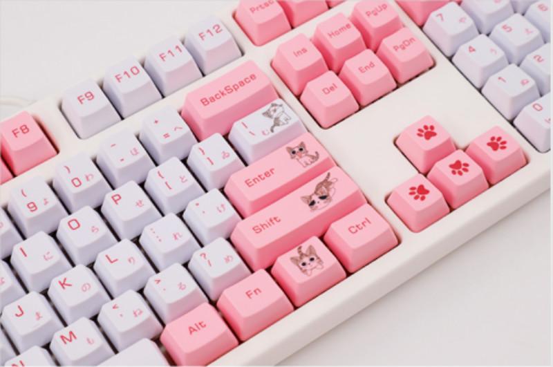 131Kunci OEM Dye Sublimation PBT Key CHI'S Cat Theme Keycap Untuk Cherry Axis Kailh Switch Mechanical Keyboard Keycap