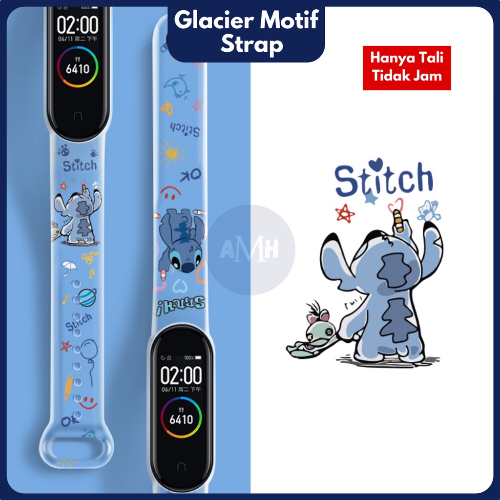 Glacier Motif Strap Untuk M3 M4 M5 M6 Tali untuk Mband 3 Mband 4 Mband 5 Mband 6 Tali Jamtangan