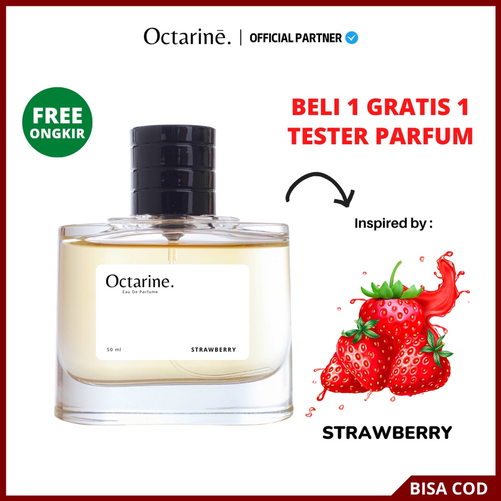 Octarine - Parfum Wanita Pria Tahan Lama Aroma Buah Stroberi Fresh Inspired By STRAWBERRY | Parfume Farfum Perfume Minyak Wangi Cewek Cowok Murah Original