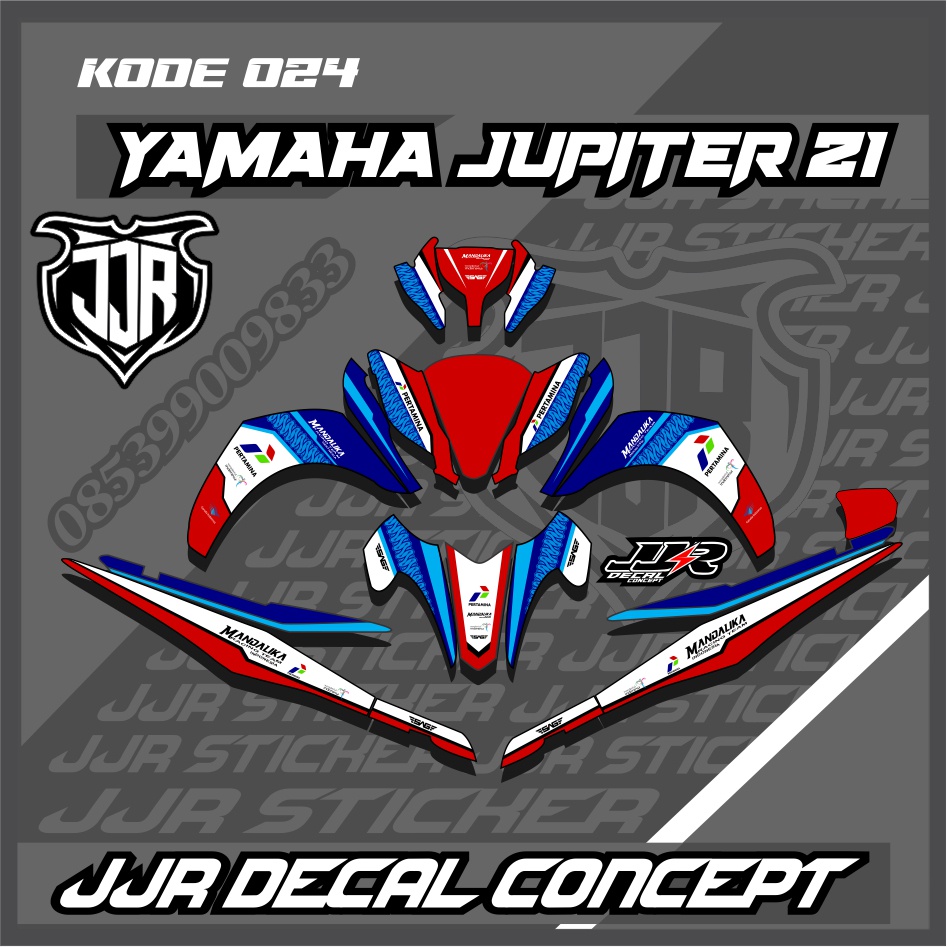 Stiker Decal Full Body Jupiter Z1 Motif Mandalika Racing Team kEREN mandalika