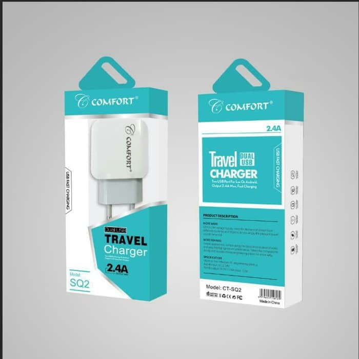 Travel Charger Dual USB Original Comfort 2,4 A Real SQ 2 | SQ2