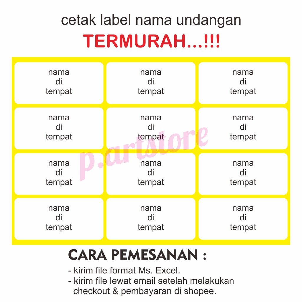 Cetak Label Undangan 103