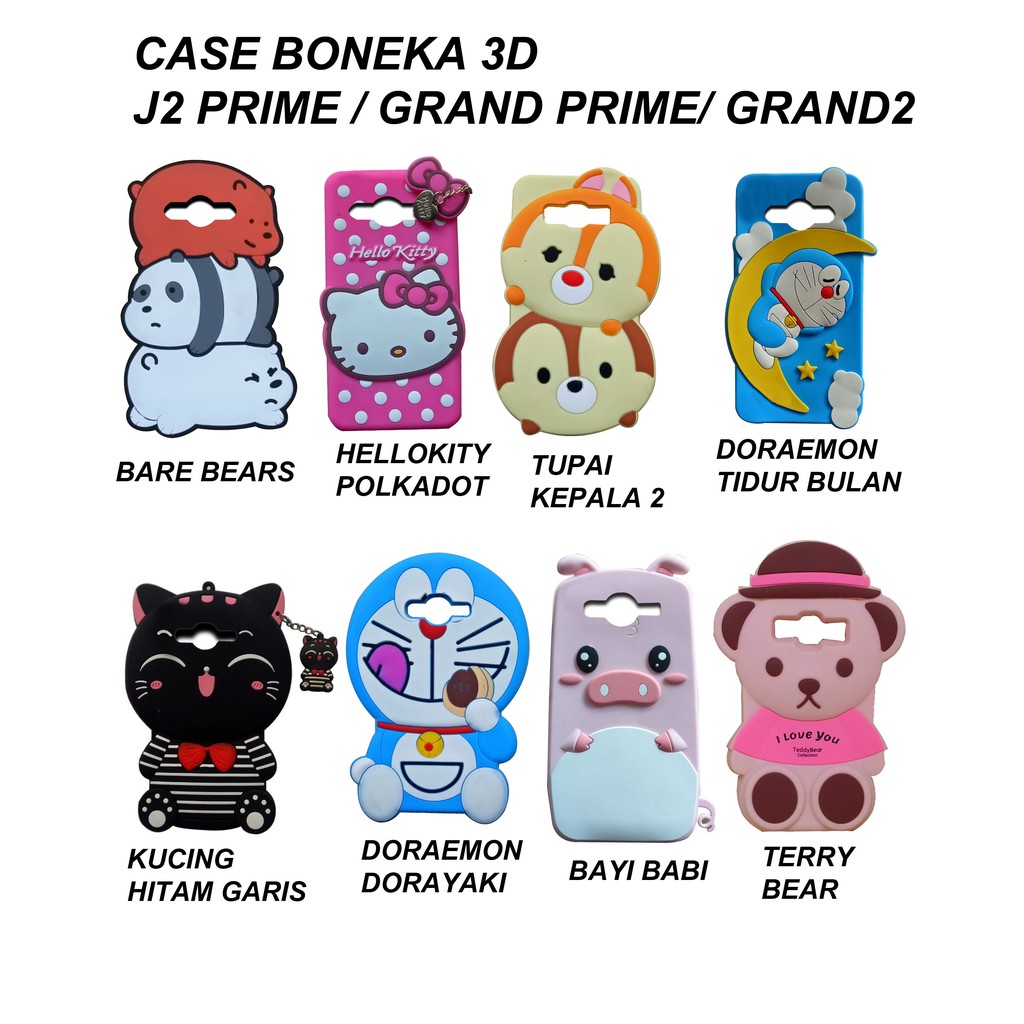 SAMSUNG J2 PRIME - GRAND PRIME - CASE BONEKA CARACTER 3D 