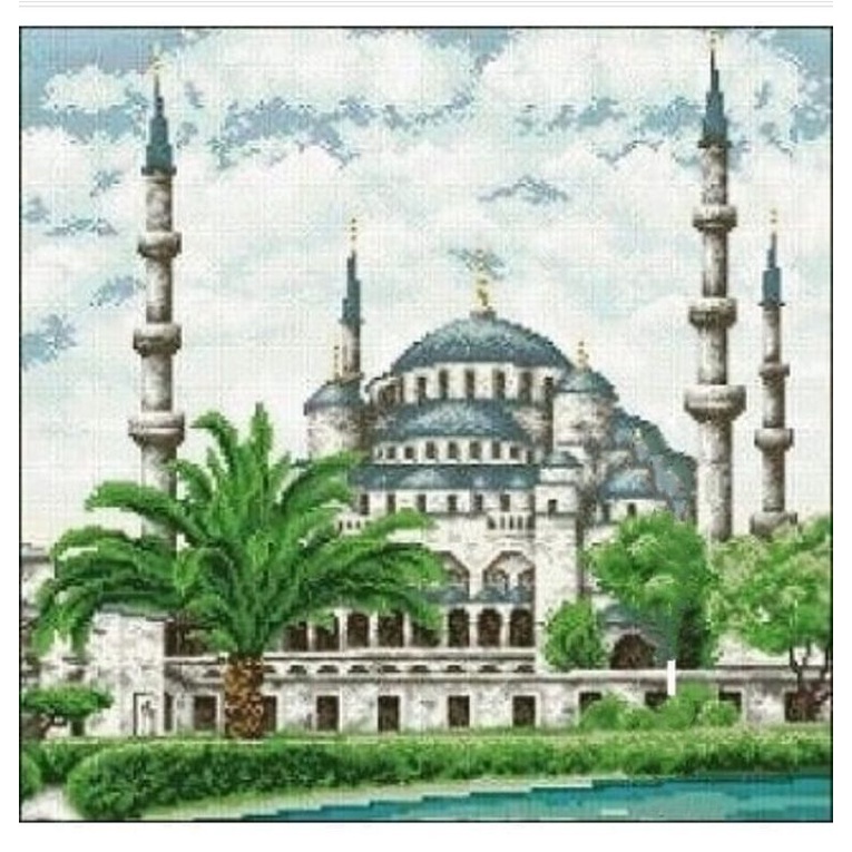 DIY paket kristik mesjid masjid islami muslim full cross stitch 14ct istanbul crossstitch sulam sila