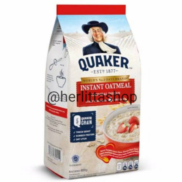 

Quaker Oat Instant 800 gr. Exp April 2026. Free packing kardus+bubble wrap.